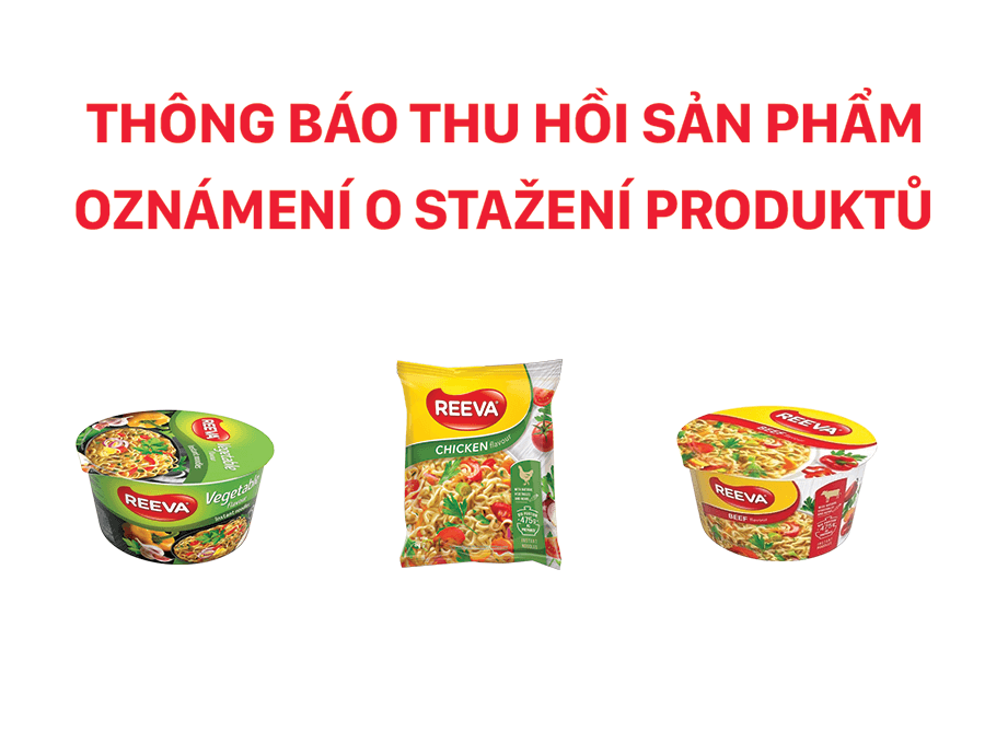 Thông báo thu hồi sản phẩm -  REEVA instantní nudle