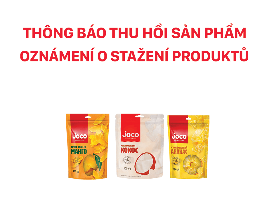 Thông báo thu hồi sản phẩm -  Imex Joco Sušený Ananas 100g