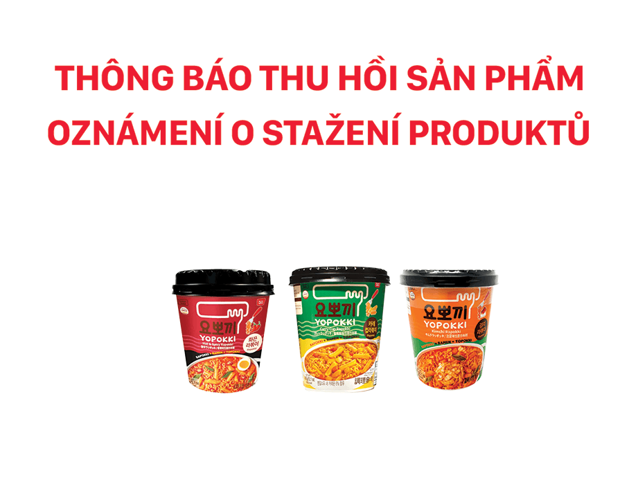 Thông báo thu hồi sản phẩm -  YOPOKKI Ricecake Ramen Cup 145g