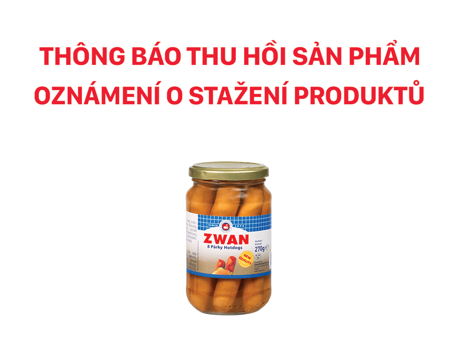 Thông báo thu hồi sản phẩm -  Párky 270g Hot Dog Zwan